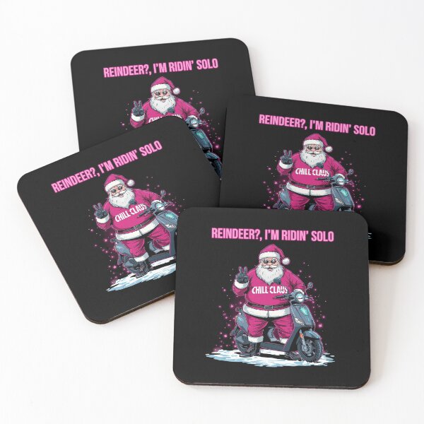 Item preview, "Reindeer? I’m Ridin’ Solo – Chill Claus Funny Santa Christmas Design" designed and sold by PLUSHIWORLDtm.