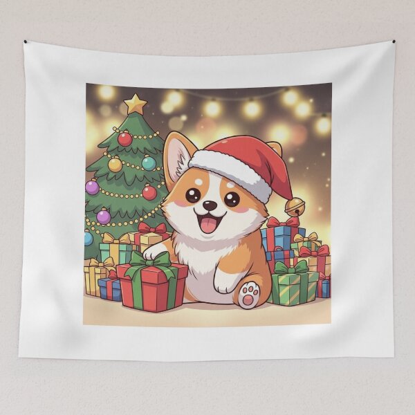 Item preview, Corgi Wearing a Santa Hat 2 designed and sold by PetJoyPrintsCO.