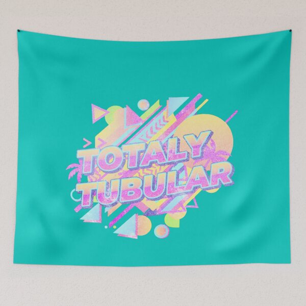 Item preview, TOTALLY TUBULAR - Neon Retro Pop Art Style TYPOGRAPHY designed and sold by WHITE FLAME PRINTS.
