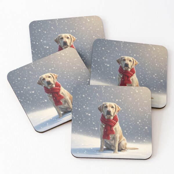 Item preview, Dog with Scarf in the Snow 2 designed and sold by PetJoyPrintsCO.