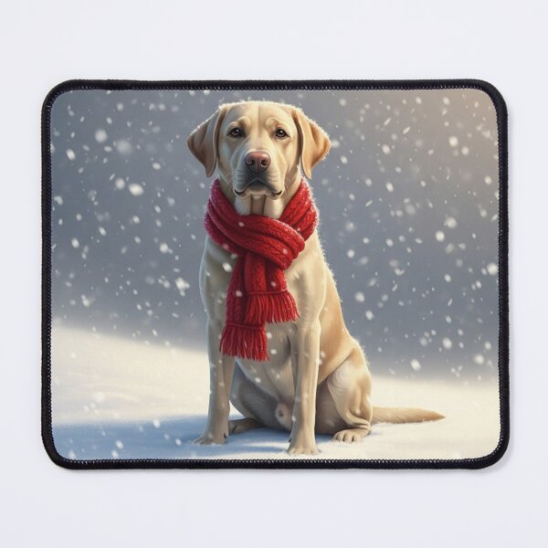 Item preview, Dog with Scarf in the Snow 2 designed and sold by PetJoyPrintsCO.