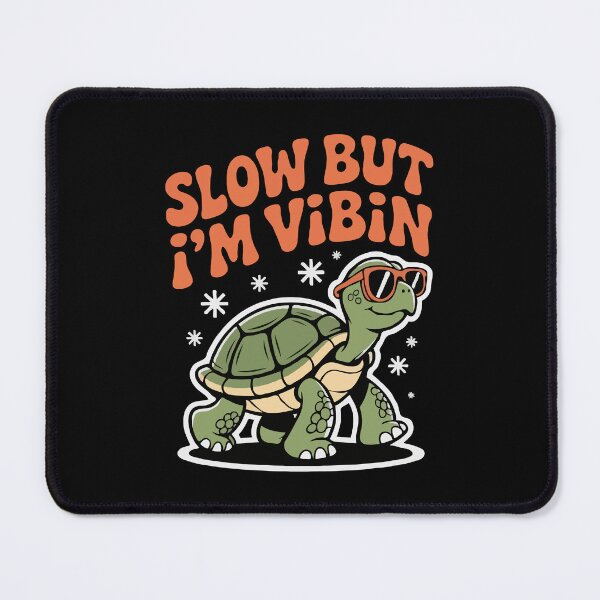 Item preview, Slow But I’m Vibin’ Funny Turtle – Retro Positive Vibes Aesthetic, Chill Vintage Turtle Design for Good Energy Lovers designed and sold by BrainBubbleArt.