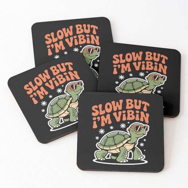 Item preview, Slow But I’m Vibin’ Funny Turtle – Retro Positive Vibes Aesthetic, Chill Vintage Turtle Design for Good Energy Lovers designed and sold by BrainBubbleArt.