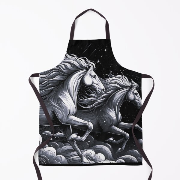 Item preview, black white mystic horses designed and sold by Dogandesighn.