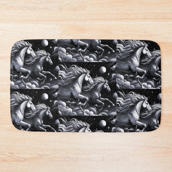 Item preview, black white mystic horses designed and sold by Dogandesighn.
