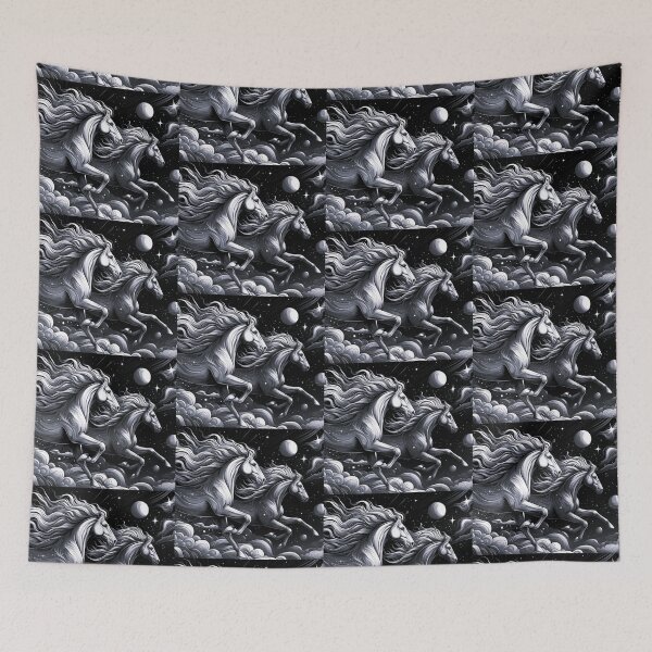 Item preview, black white mystic horses designed and sold by Dogandesighn.