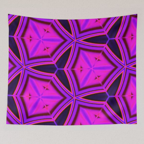 Item preview, Pink Black Psychedelic Geometry Abstraction Shapes Mania designed and sold by Shapes-Mania.