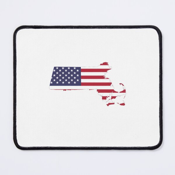 Item preview, Massachusetts USA Flag Silhouette – Stars and Stripes State Outline designed and sold by Paper Drip.