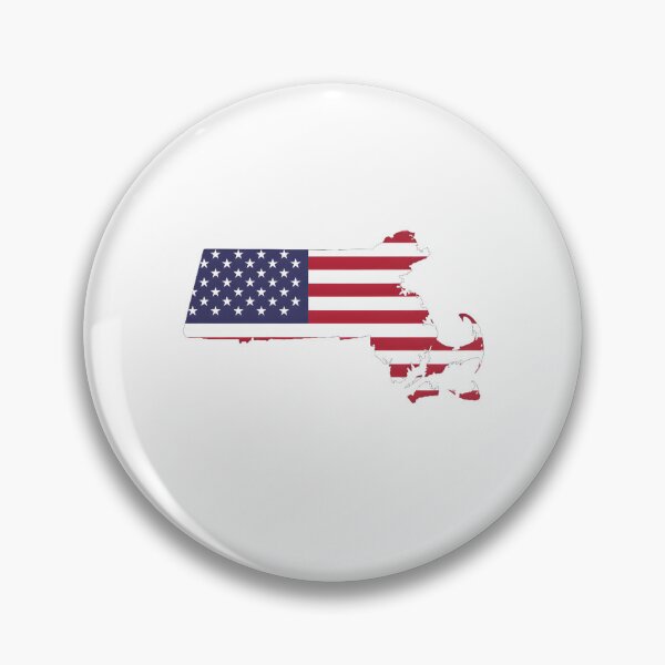 Item preview, Massachusetts USA Flag Silhouette – Stars and Stripes State Outline designed and sold by Paper Drip.