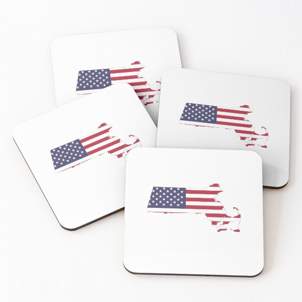 Item preview, Massachusetts USA Flag Silhouette – Stars and Stripes State Outline designed and sold by Paper Drip.