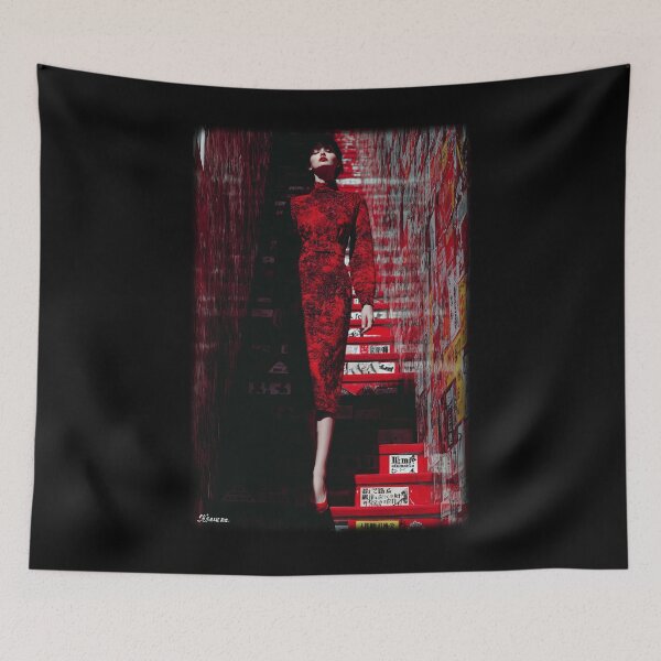 Item preview, Lady in red in London - glamorous fashion portrait designed and sold by KsaveraArt.