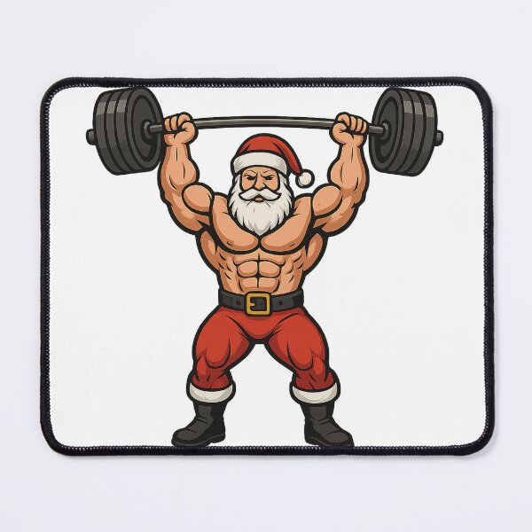Item preview, Muscular Santa Lifting Barbell – Funny Fit Christmas Gym Shirt designed and sold by MeixGraphics.