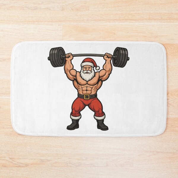 Item preview, Muscular Santa Lifting Barbell – Funny Fit Christmas Gym Shirt designed and sold by MeixGraphics.