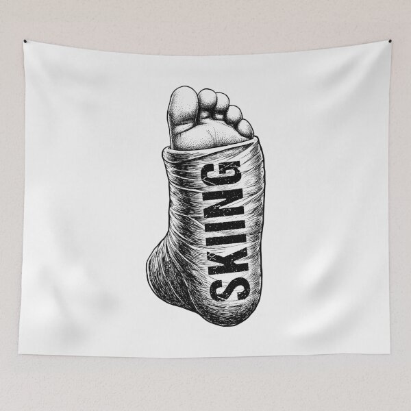 Item preview, Skiing Skier Funny Broken Ankle Vintage Downhill Skiers designed and sold by GrandeDuc.