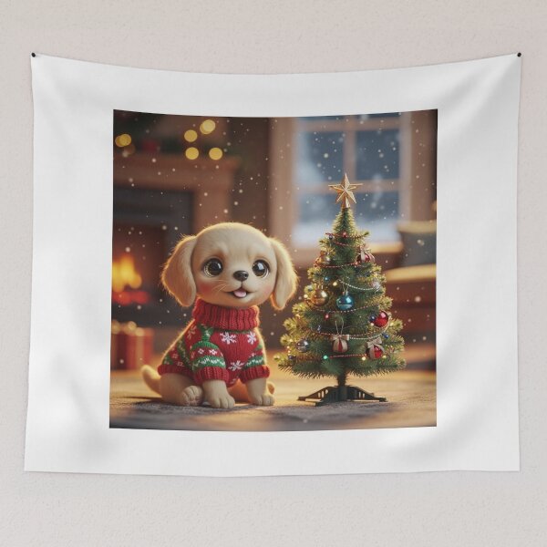 Item preview, Cute Dog in Christmas Sweater designed and sold by PetJoyPrintsCO.