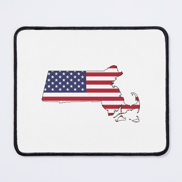 Item preview, Massachusetts USA Flag Silhouette – Stars and Stripes State Outline designed and sold by Paper Drip.