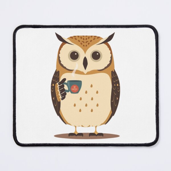 Item preview, Retro Coffee Owl Illustration | Cute Vintage Animal Art Print designed and sold by AM-little-shop.