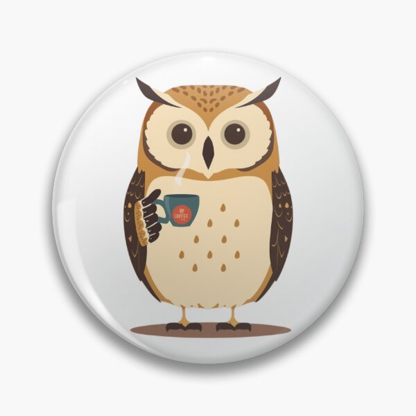 Item preview, Retro Coffee Owl Illustration | Cute Vintage Animal Art Print designed and sold by AM-little-shop.