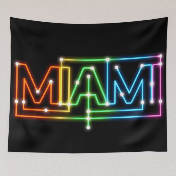 Item preview, Miami Neon Metro Map – Vibrant Nightlife City Glow designed and sold by Mavric Design.