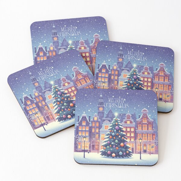 Item preview, Magical Amsterdam in the Snow – Dutch Christmas City Scene with Canals and Tree Lights designed and sold by Sugar Wisdom .