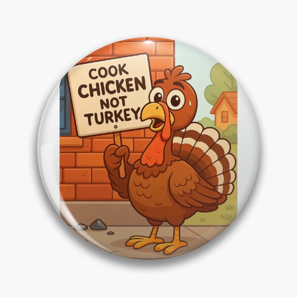 Item preview, Funny cartoon turkey protest illustration with humorous sign designed and sold by MujernDesignArt.