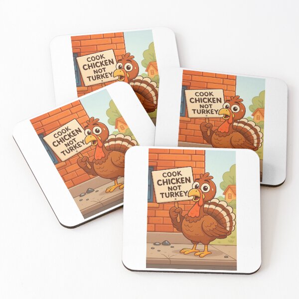 Item preview, Funny cartoon turkey protest illustration with humorous sign designed and sold by MujernDesignArt.