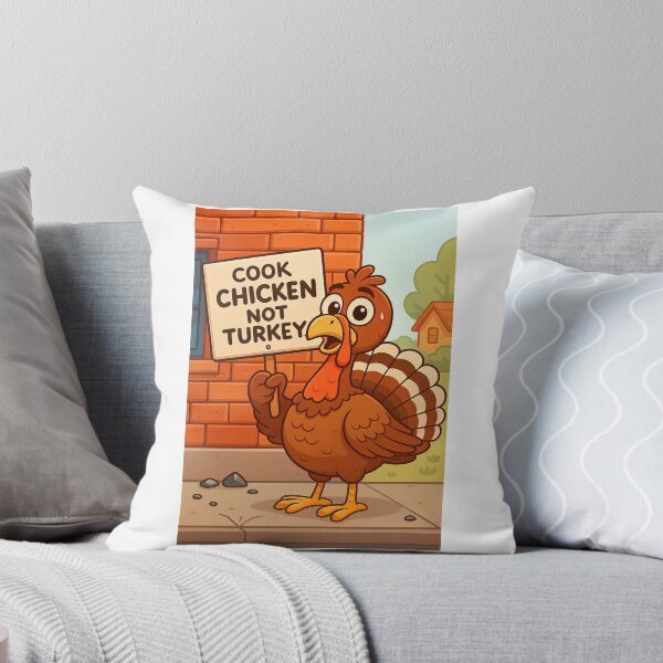 Item preview, Funny cartoon turkey protest illustration with humorous sign designed and sold by MujernDesignArt.