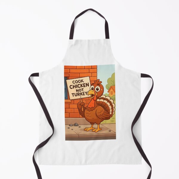 Item preview, Funny cartoon turkey protest illustration with humorous sign designed and sold by MujernDesignArt.