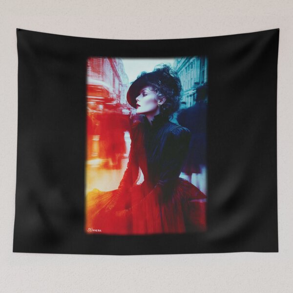 Item preview, Lady in black in London - glamorous fashion portrait designed and sold by KsaveraArt.