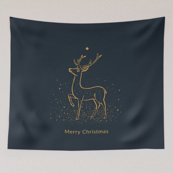 Item preview, Minimal Reindeer Line Art | Elegant Gold Christmas Design designed and sold by AM-little-shop.