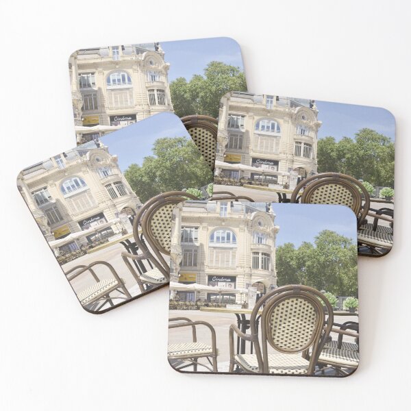 Item preview, French Cafe in Montpellier City - European Photography designed and sold by CarolinaReina.