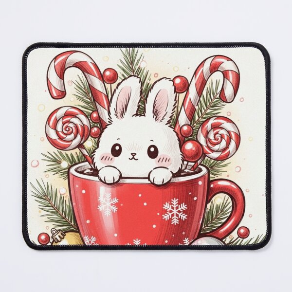 Item preview, Bunny in Christmas Mug designed and sold by PetJoyPrintsCO.