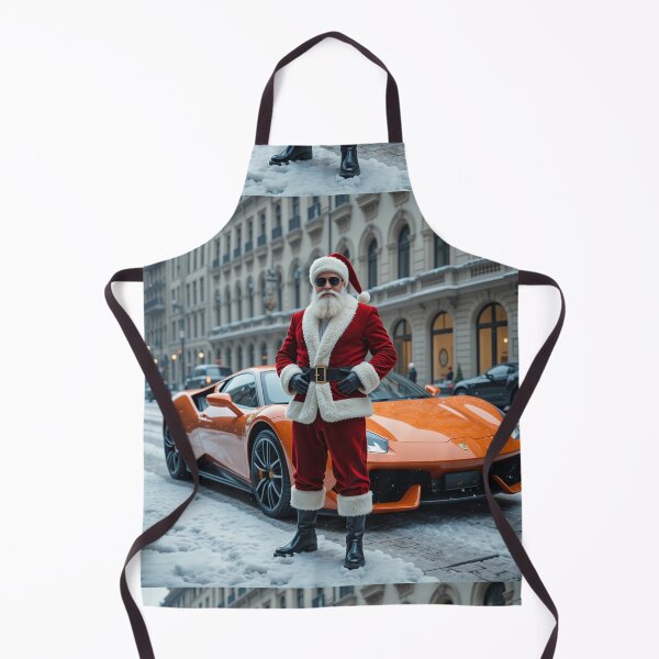 Item preview, Cool Santa Claus with Luxury Sports Car – Stylish Christmas Scene in a Snowy City designed and sold by PixelVibe782.
