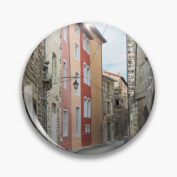 Item preview, Colorful Cobblestone Street with French Historic Architecture in Puy-en-Velay  designed and sold by CarolinaReina.