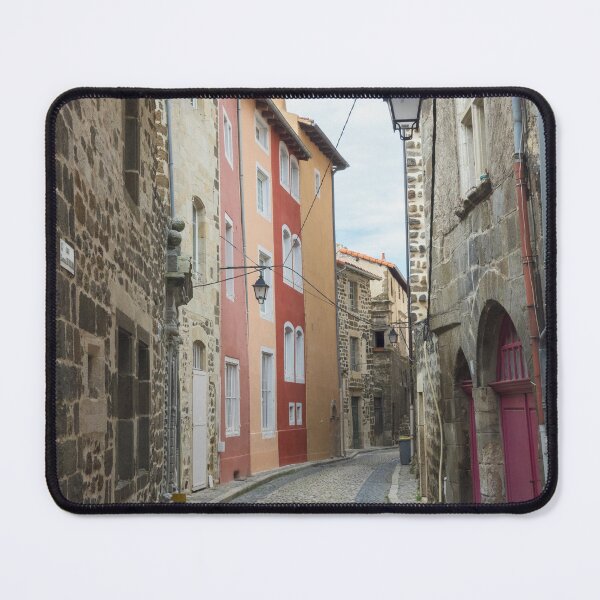Item preview, Colorful Cobblestone Street with French Historic Architecture in Puy-en-Velay designed and sold by CarolinaReina.