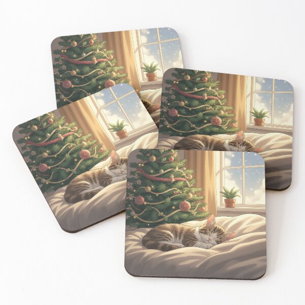 Item preview, Gatito durmiendo bajo el árbol designed and sold by PetJoyPrintsCO.