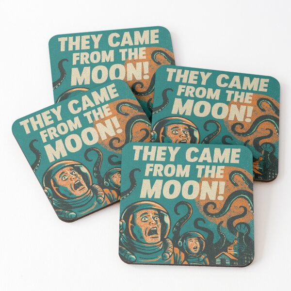 Item preview, Retro Pulp Sci-Fi Tentacle Horror - Vintage Astronauts vs Moon Monster designed and sold by Vallentinez.