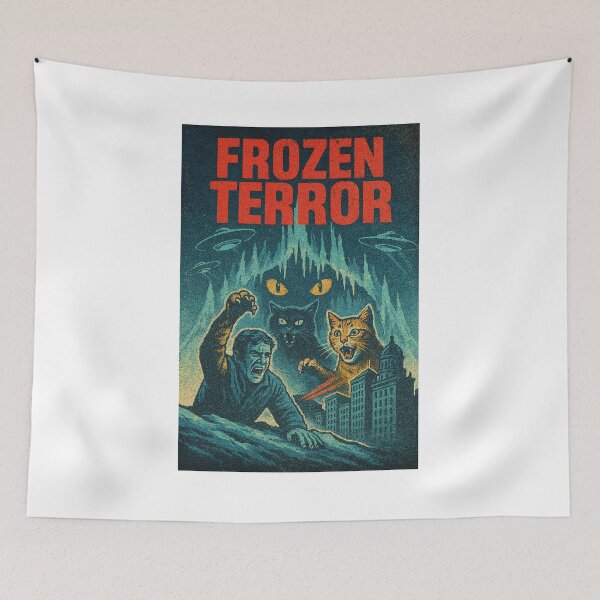 Item preview, Vintage Giant Cat Monster Horror - Retro 80s B-Movie Style Poster designed and sold by Vallentinez.