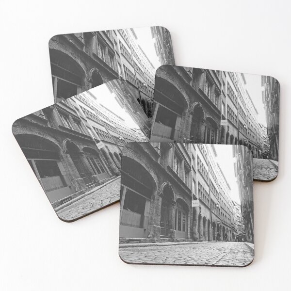 Item preview, Stone Paving Street in Old Lyon City - France Black and White Photography designed and sold by CarolinaReina.