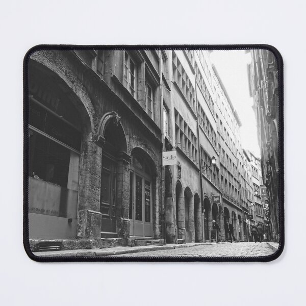 Item preview, Stone Paving Street in Old Lyon City - France Black and White Photography designed and sold by CarolinaReina.