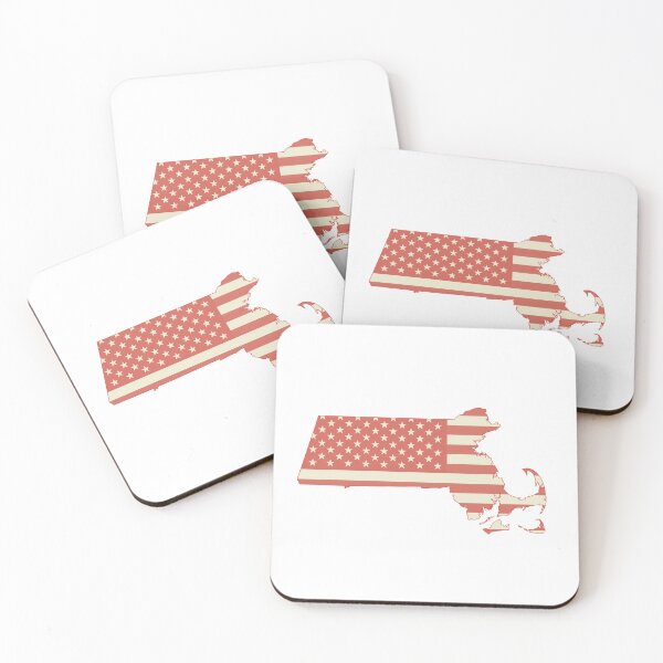 Item preview, Massachusetts USA Flag Silhouette – Stars and Stripes State Outline designed and sold by Paper Drip.