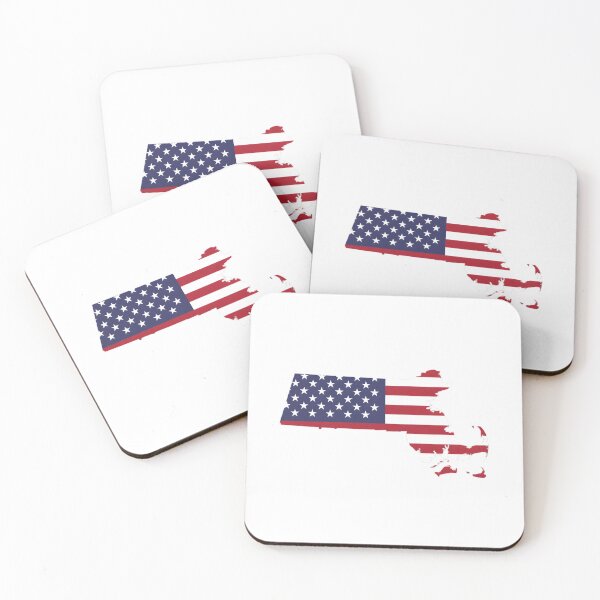 Item preview, Massachusetts USA Flag Silhouette – Stars and Stripes State Outline designed and sold by Paper Drip.