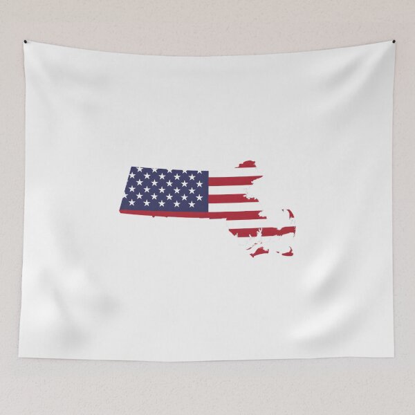Item preview, Massachusetts USA Flag Silhouette – Stars and Stripes State Outline designed and sold by Paper Drip.