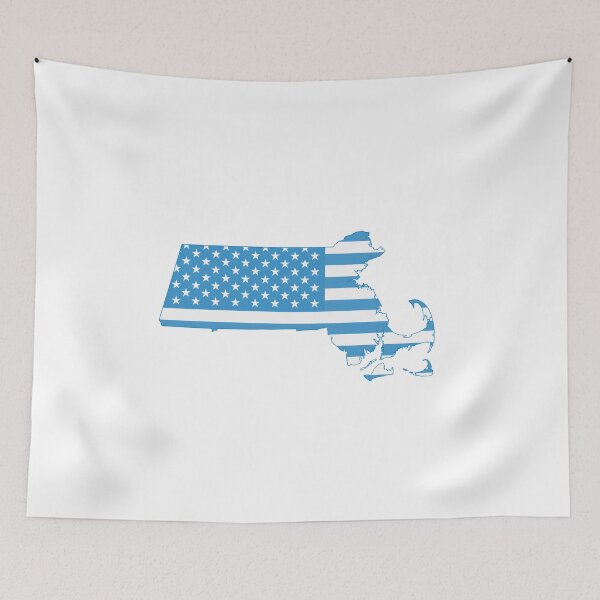 Item preview, Massachusetts Stars & Stripes State Silhouette – Classic Americana designed and sold by Paper Drip.