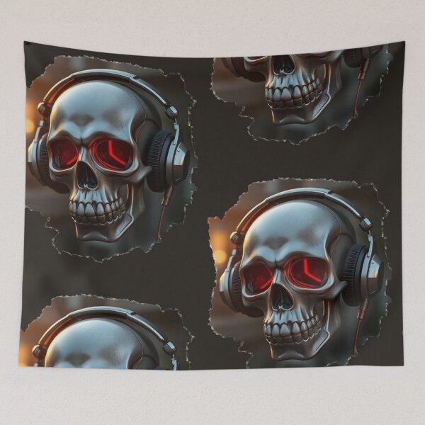 Item preview, Skull on torn background designed and sold by Mickey-Inc.
