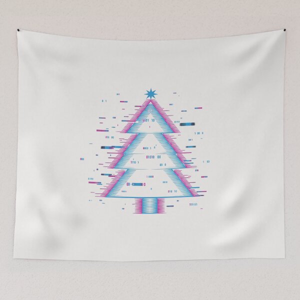 Item preview, Glitch Christmas Tree Shirt – Neon Vaporwave Retro Holiday Art | Cool Xmas Gift, designed and sold by wellie-chic.