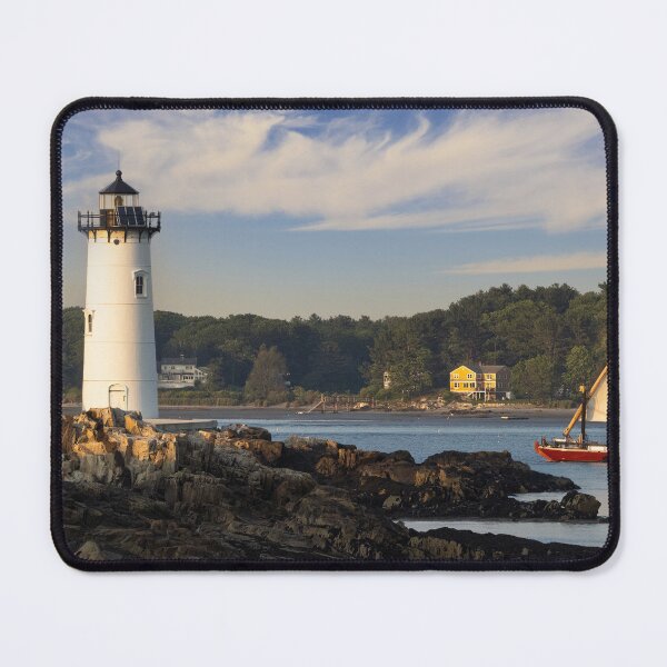 Item preview, Sailboat passing Portsmouth Harbor Lighthouse designed and sold by Gerard Fornarotto.