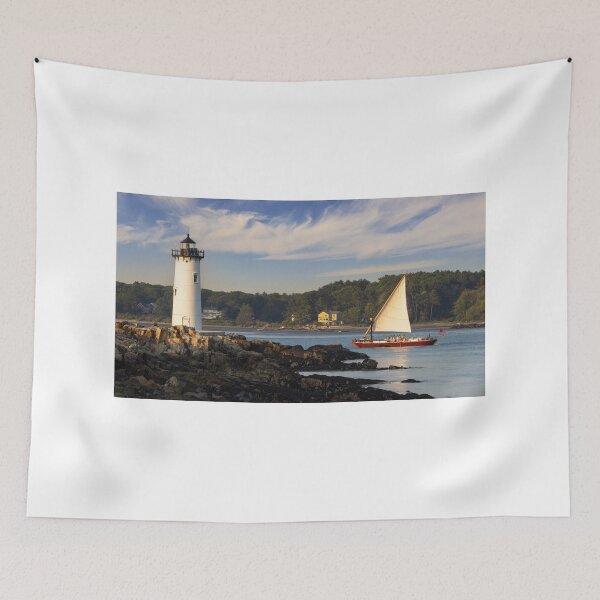 Item preview, Sailboat passing Portsmouth Harbor Lighthouse designed and sold by Gerard Fornarotto.