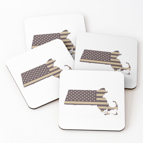 Item preview, Massachusetts State Vintage Stars & Stripes – Brown and Gold designed and sold by Paper Drip.