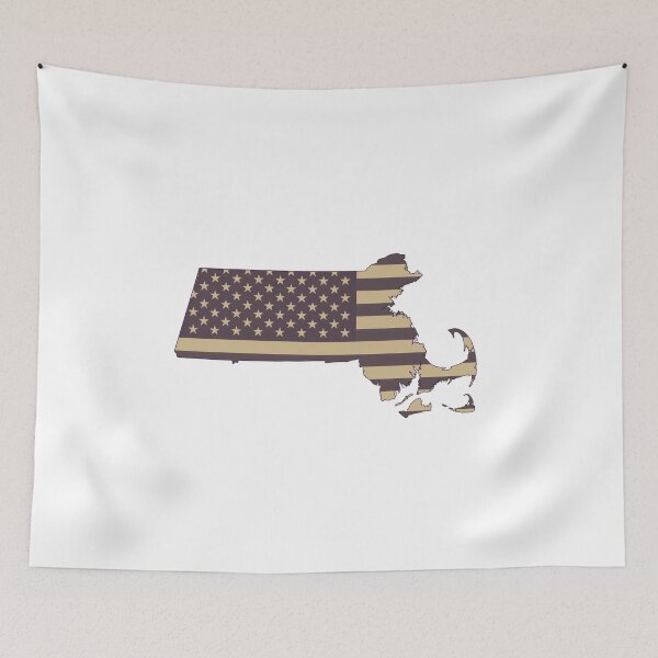 Item preview, Massachusetts State Vintage Stars & Stripes – Brown and Gold designed and sold by Paper Drip.